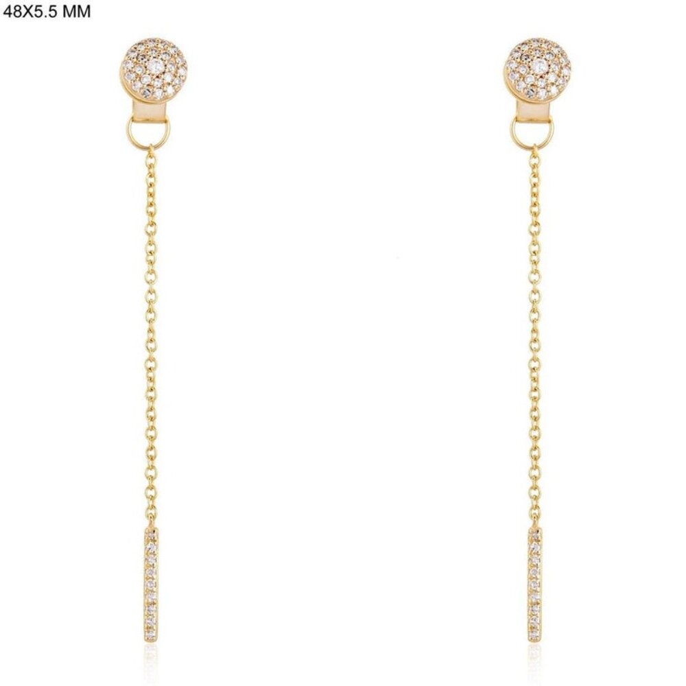 Diamond Cute 14K (or 18k upon request) Yellow Gold Drops Earrings